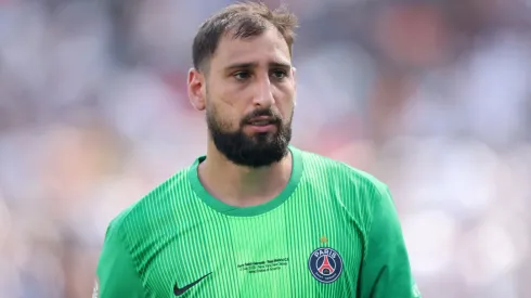 Gianluigi Donnarumma of Paris Saint-Germain reacts during the FIFA Club World Cup 2025 semi-final match between Winner Game 59 and Winner Game 60 at MetLife Stadium on July 09, 2025 in East Rutherford, New Jersey.