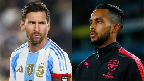 Lionel Messi and former Arsenal player Theo Walcott.