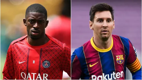 Ousmane Dembele and Lionel Messi.