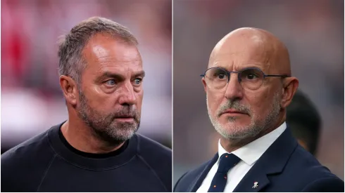 Barcelona coach Hansi Flick and Spain coach Luis De La Fuente.