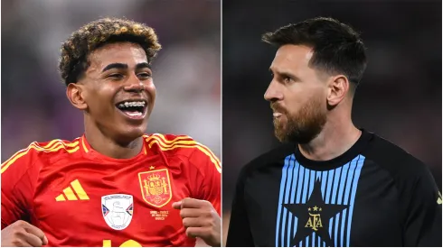 Lamine Yamal of Spain and Lionel Messi of Argentina.