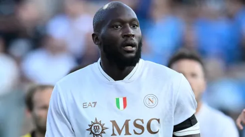 Romelu Lukaku of Napoli looks on during the pre-season friendly match between Napoli and Girona.
