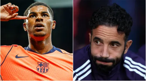 Marcus Rashford (left) and Ruben Amorim (right)