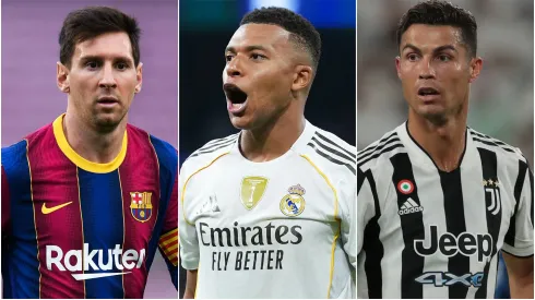 Lionel Messi, Kylian Mbappe, and Cristiano Ronaldo.