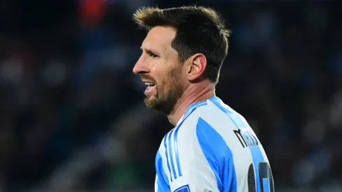 Lionel Messi playing for the Argentina national team.