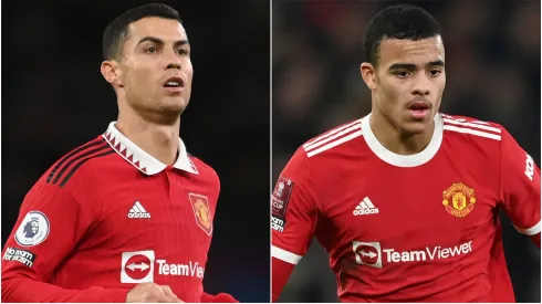 Cristiano Ronaldo and Mason Greenwood while playing for Manchester United.