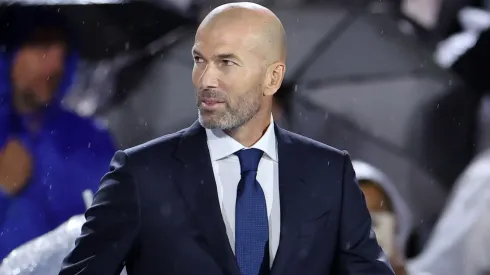 Zinedine Zidane, former French football player and manager, leaves the stage.