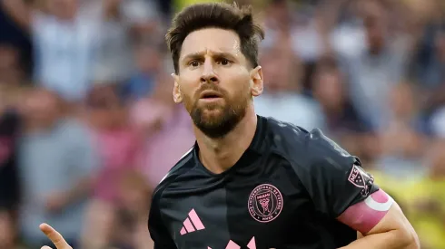 Lionel Messi #10 of Inter Miami celebrates after a goal scored.