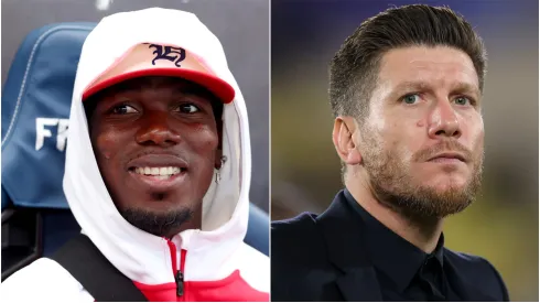 AS Monaco's Paul Pogba and coach Sébastien Pocognoli.