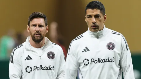 Lionel Messi #10 and Luis Suarez #9 of Inter Miami CF