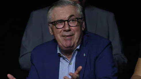 Head Coach Carlo Ancelotti of the Brazilian National team reacting in a game.
