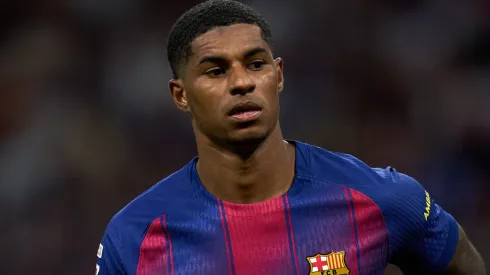 Marcus Rashford of FC Barcelona looks on during the LaLiga EA Sports match.