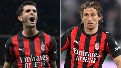Christian Pulisic and Luka Modric of AC Milan.