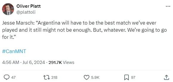 Canada face a difficult game against Argentina