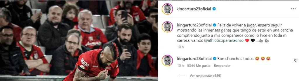 Las polémicas palabras de Arturo Vidal en sus redes sociales