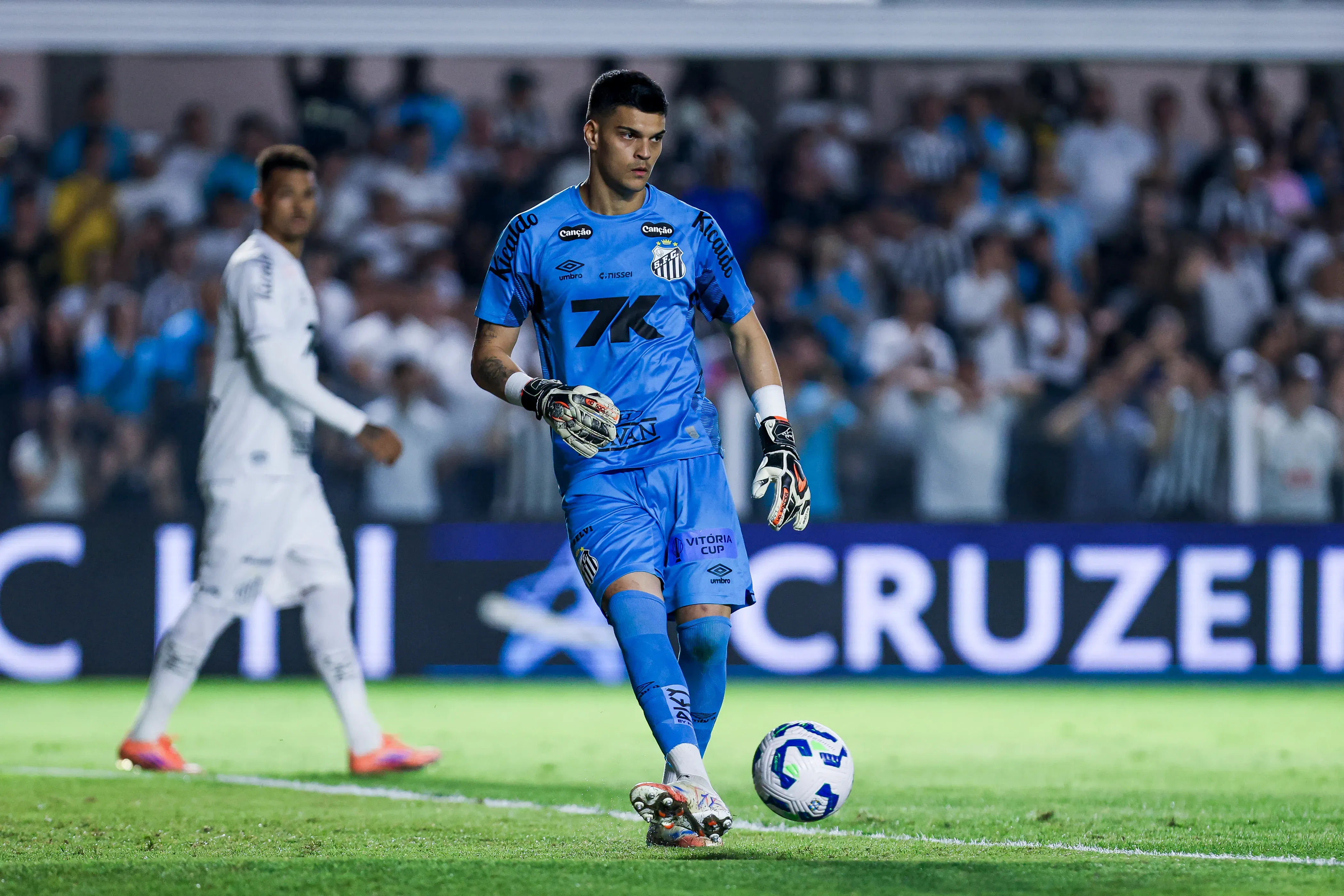 Gabriel Brazão pelo Santos. Foto: Ricardo Moreira/Getty Images