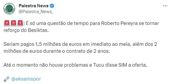 Informação sobre o futuro do atleta