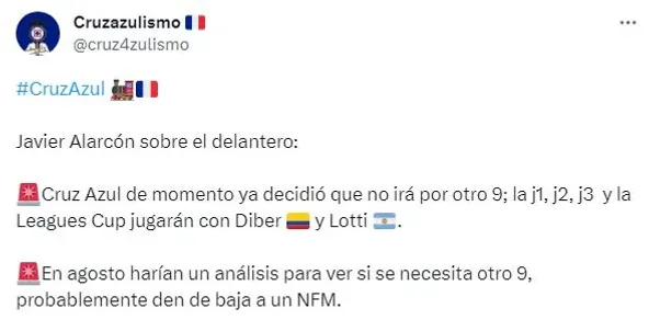 Cruz Azul ficharía un delantero en agosto (Twitter)