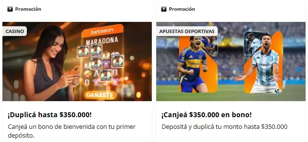 Captura realizada desde la web de Betsson el 18/06/2025