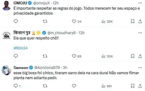 Foto: X/Omojo, X/Choudhary6 e X/Samson