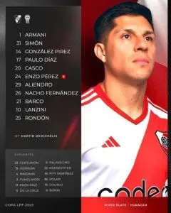 Los once titulares de River vs. Huracán