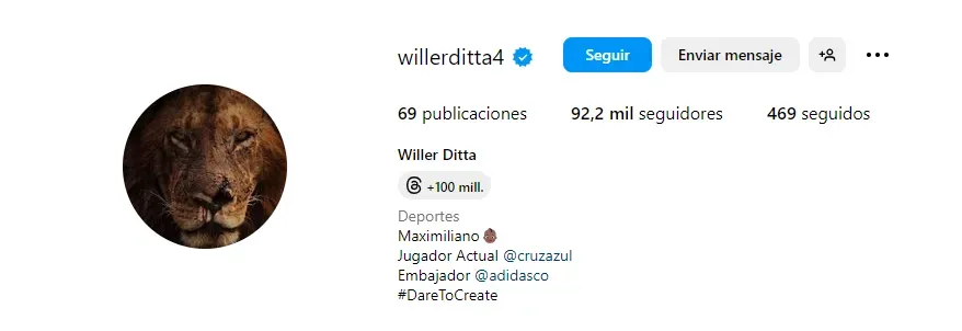 Instagram de Willer Ditta