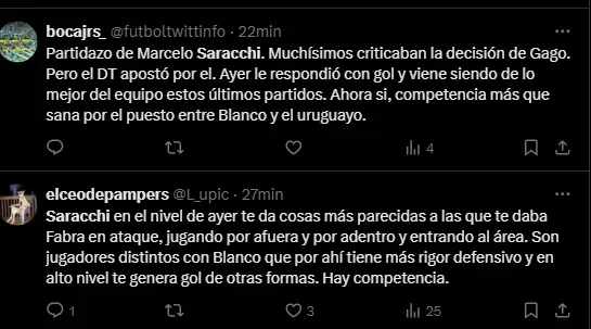 Los hinchas elogiaron el nivel de Saracchi.