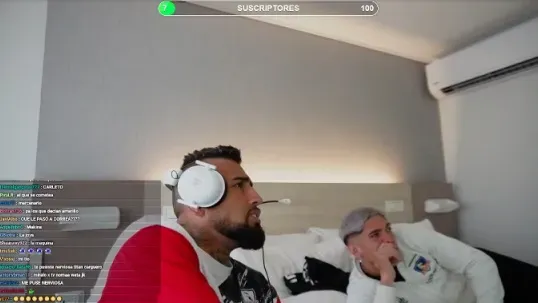 La polémica transmisión de Vidal con Palacios. Imagen: Kick