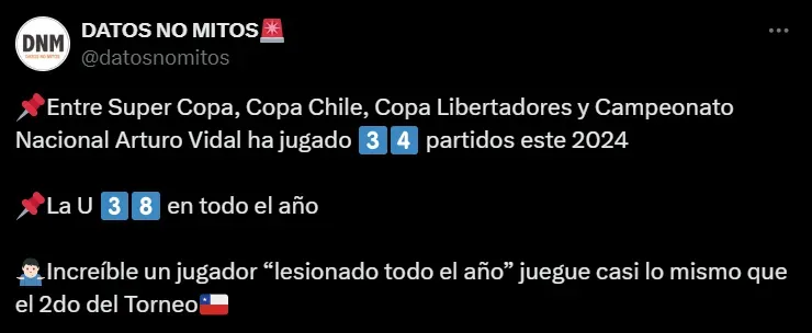 La estadística que refuta polémica declaración de Johnny Herrera.