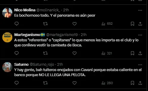 Los comentarios de los hinchas de Boca sobre el gesto de Rojo.