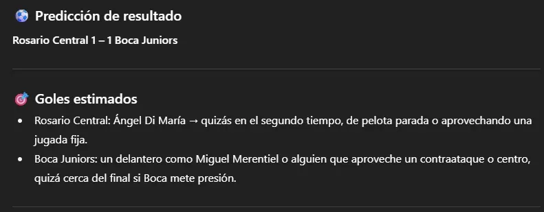 El análisis de los goles de Central – Boca, según Chat GPT