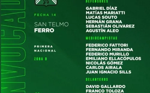 Foto: Twitter oficial de Ferro.