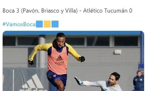 Boca derrotó 3-0 a Atlético Tucumán en el primer amistoso disputado en Ezeiza. (Foto: Twitter Boca Juniors).
