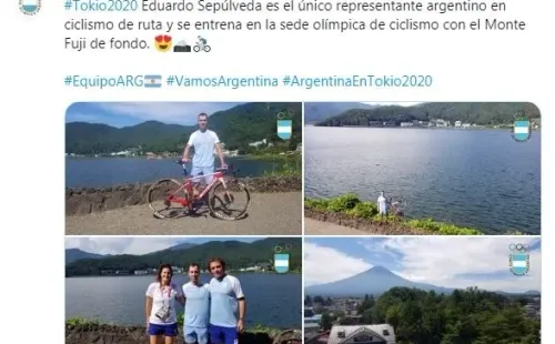Eduardo Sepúlveda, el único argentino que competirá en ciclismo de ruta en Tokio 2020. (Foto: Twitter PrensaCOA).