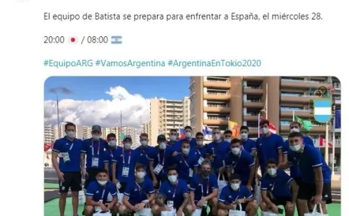 La Selección Argentina Sub 23 de fútbol masculino enfrentará a España en busca del pase a los cuartos de final. (Foto: Twitter PrensaCoa).