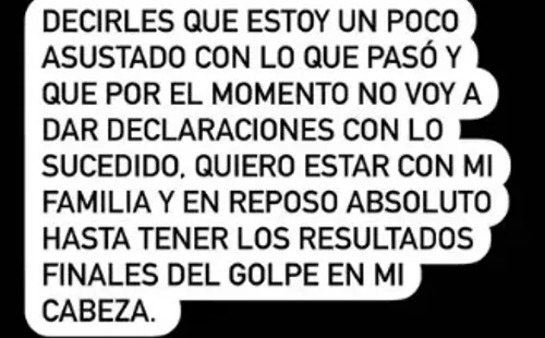 El mensaje que publicó Cabrera en su Instagram.