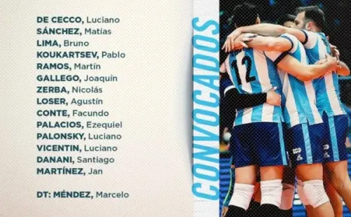 Los convocados de la Selección Argentina (Foto: Twitter Twitter Voleibol Argentino)