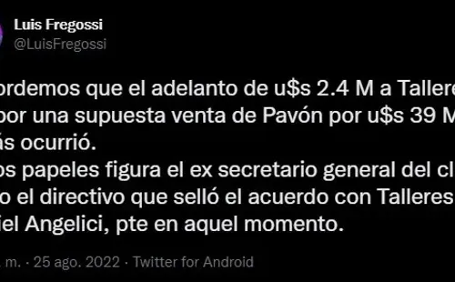 La situación entre Boca y Talleres.