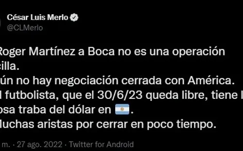 La situación de Roger Martínez.