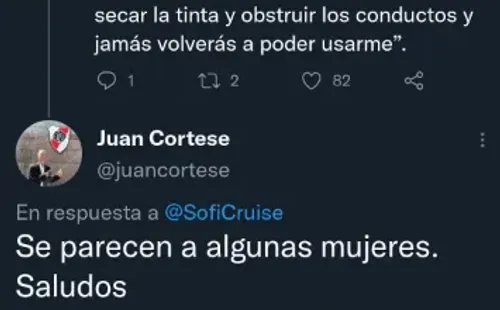 El tuit que Cortese borró.