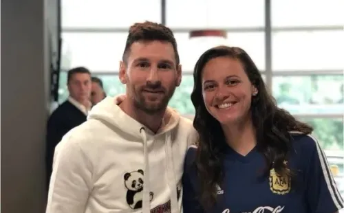 Messi con Florencia Bonsegundo.