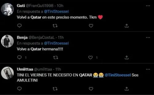 Los mensajes para Tini.