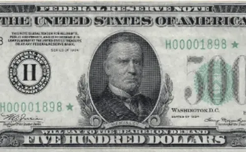 Este es el billete de 500 dólares que se vende por 2000 dólares.