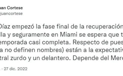 Los 2 puestos que quiere reforzar Demichelis para su River 2023.