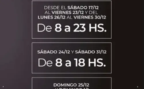 Los horarios de Día en la fiestas.