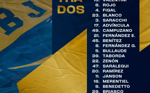 Los convocados de Boca para recibir a Sportivo Trinidense. (Foto: Boca).