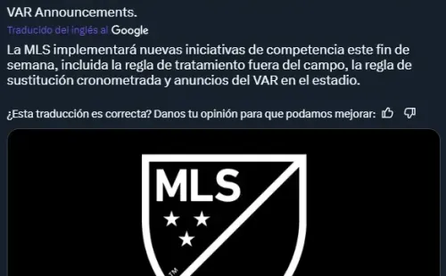 La regla fue anunciada por la MLS (Twitter @MLS_PR).