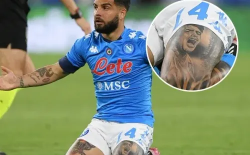 Lorenzo Insigne tiene un tatuaje de Diego Maradona. (Getty Images)