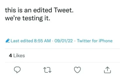Tweet editado con la nueva función. Una leyenda aparece indicando que fue modificado.