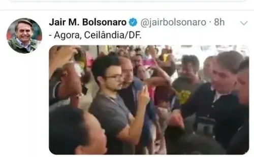 Imagem de Bolsonaro que foi excluído do Twitter – (Foto: Reprodução)
